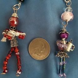 Jewlabeez Tiny Bead People Handbag Charms, Zipper Pulls