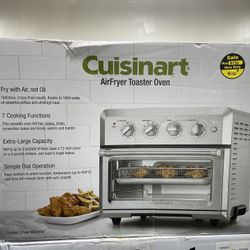Cuisinart Air Fryer + Convection Toaster Oven, 8-1 Oven with Bake, Grill, Broil & Warm Options, Stainless Steel, TOA-70