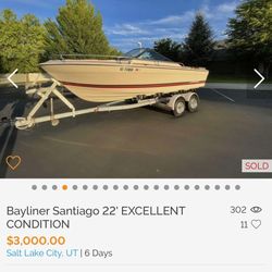 Bayliner Santiago 22’ W/Cover