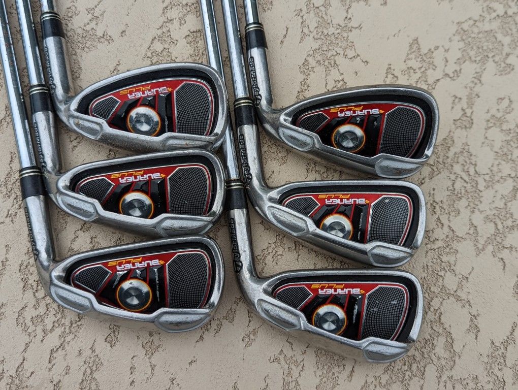 TaylorMade Burner Plus Irons Set 4-8 AW Burner 85 Flex S Shaft Excellent TM Grips SEE PICS READ DESCRIPTION