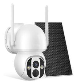 Solar Security Camera Outdoor Wireless WiFi Pro, 4MP Color Night Vision, AI/PIR Motion Detection, 360 PT, 2-Way Audio, IP66, 2.4/5GHz, SD/Cloud Storag