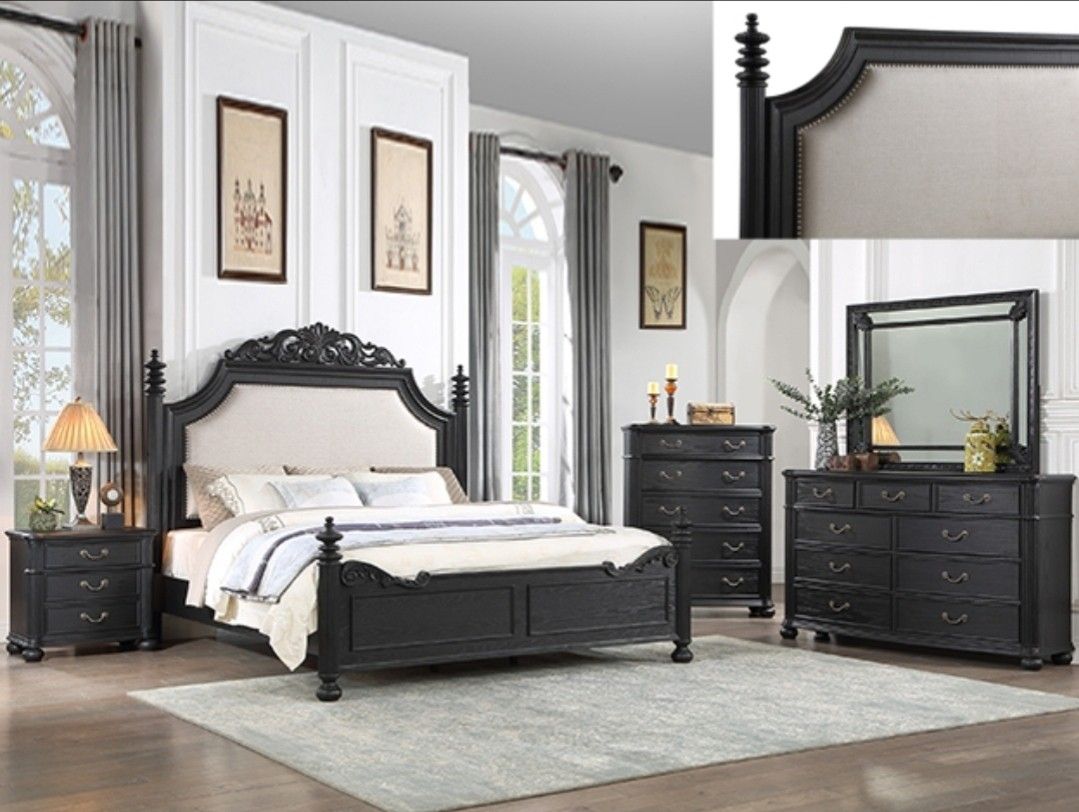 🔥HOT DEAL🔥 7pc Queen/king Bedroom Set😍/ Take It home with Only$39down/ Hablamos Español Y Ofrecemos Financiamiento 🙋🏻♂️