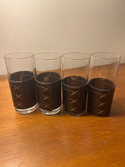 Leather Wrapped Glasses for Whiskey, Bourbon or Scotch