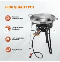 Mexican Wok, Grill, Concave Comal Set with Propane Stove