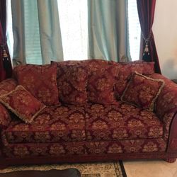 Great Condition beautiful Red Sofa Easily Seats 3