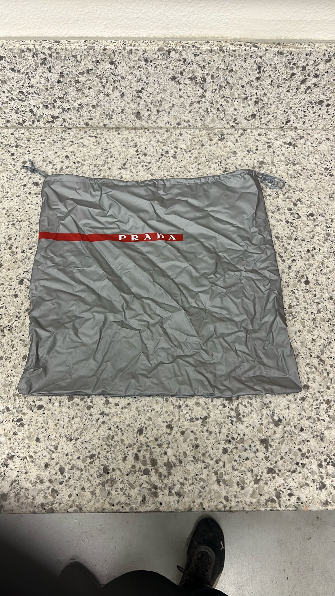 Prada Linea Rossa Grey Drawstring Dust Bag (Authentic Style)