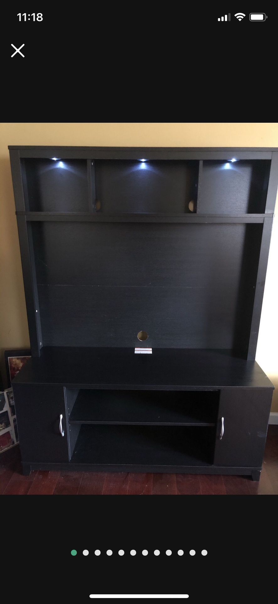 Lighted Entertainment Center with 7 Storage Areas!