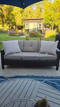 Outdoor couch and coffee table