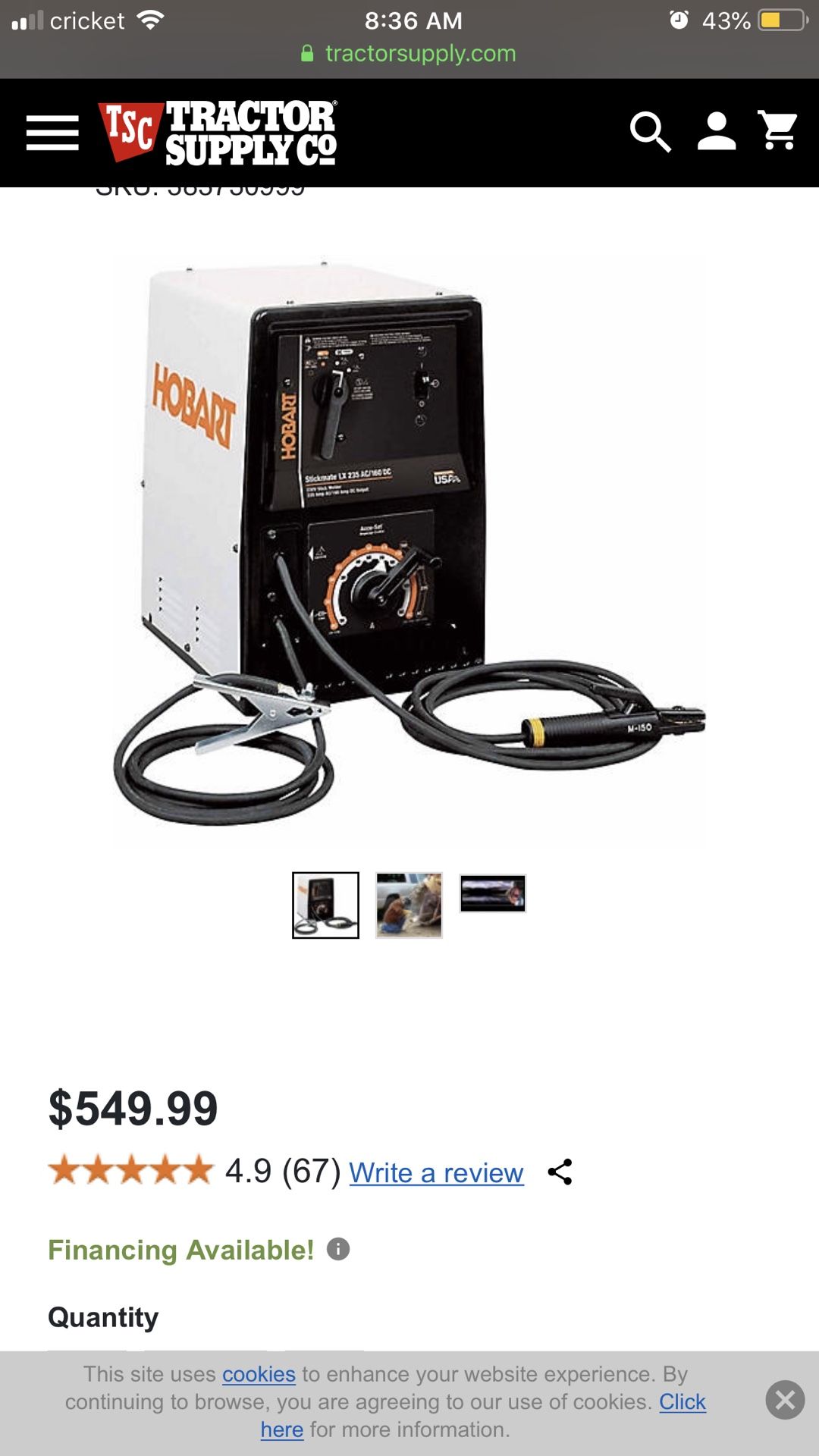 Hobart Stickmate LX 235 / 160AC for Sale in Valrico, FL OfferUp