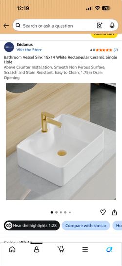 Sink minus the faucet