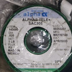 New. Alpha Tele + SAC 305 Soldering Wire