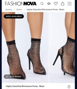 Fashion Nova Highly Classified Rhinestone Pump - Black