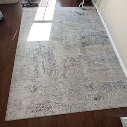 Grey and Cream Area Rug