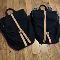 Pair of Banjo Brothers Minnehaha Canvas Leather Strap Panniers
