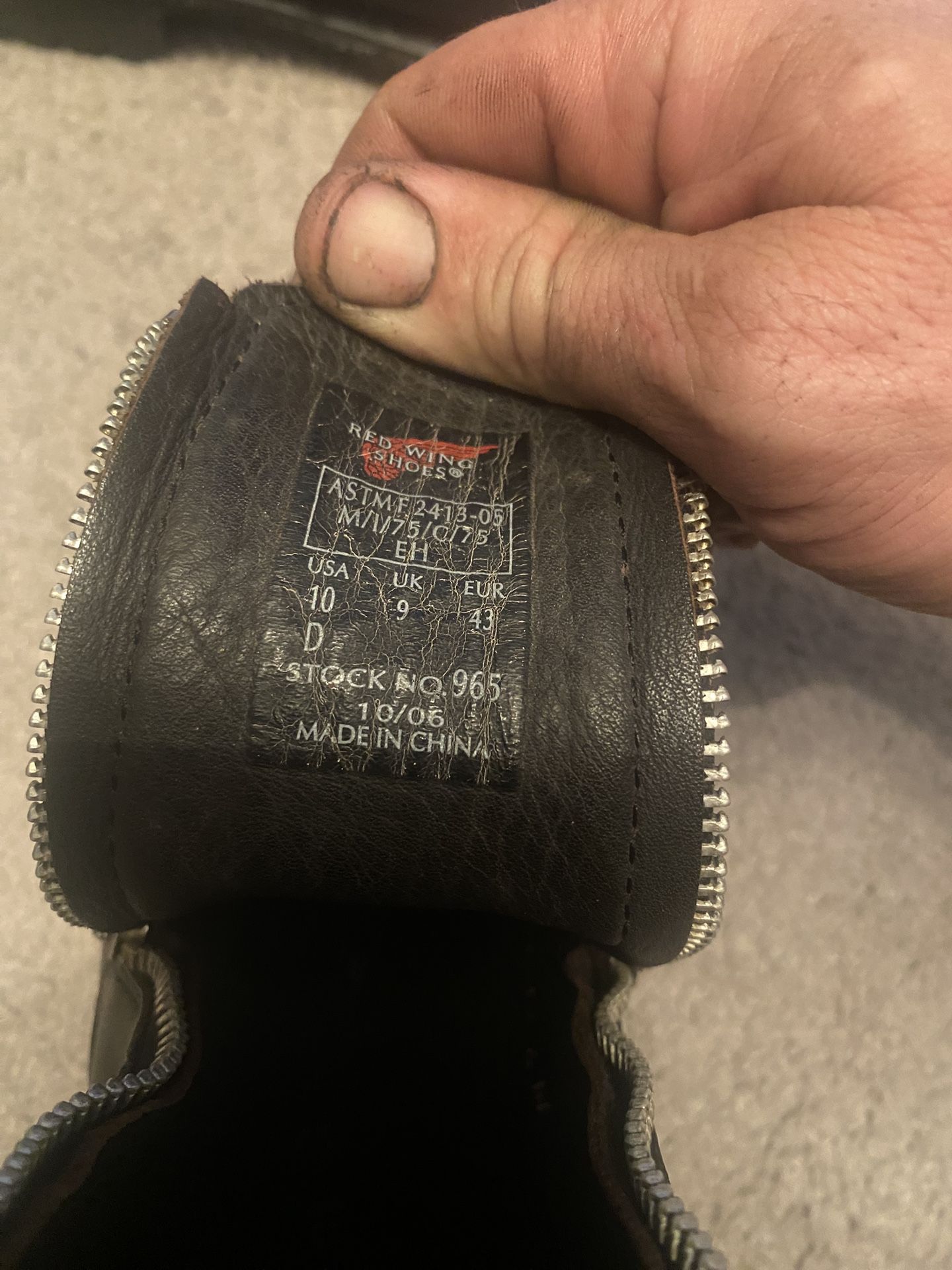 steel toe Redwing boots size 10