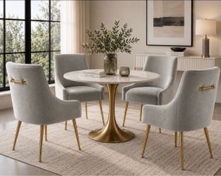 Grey Velvet Dining Chairs (Set of 4)