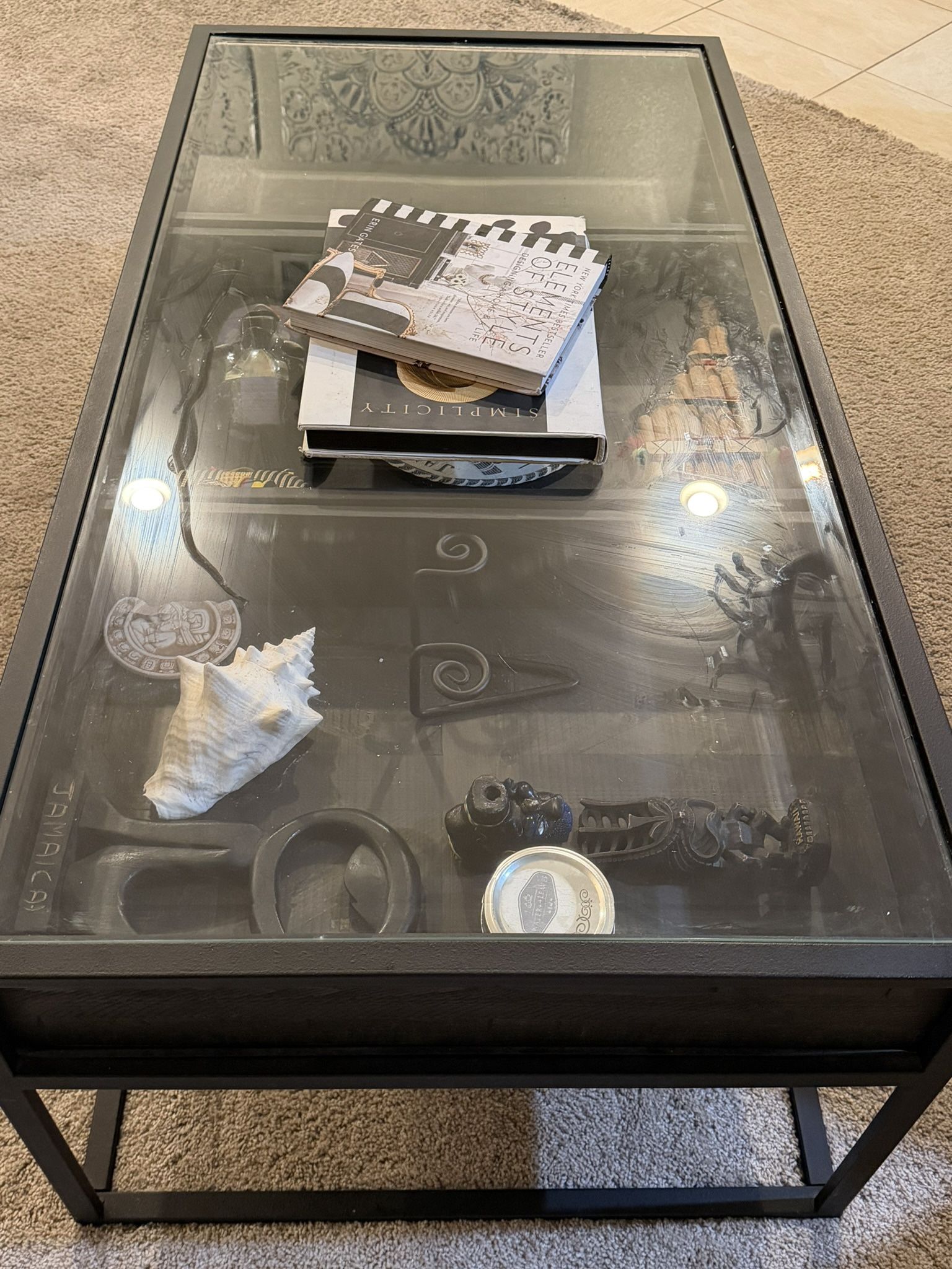 Center Glass Table And Matching End Table