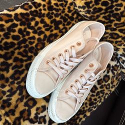 Women’s Converse all Star Low Top Pink Leather With Rose Gold Sneakers