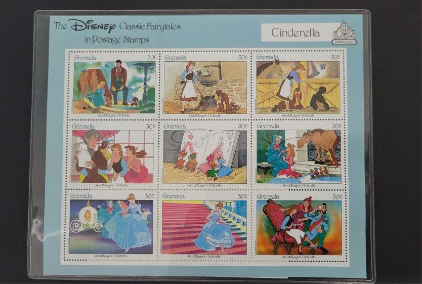 Disney 9 Block Stamps Mint Condition