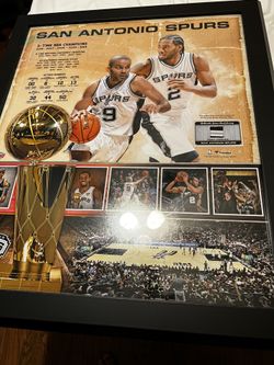 San Antonio Spurs Framed Collage With Tony Parker Patch