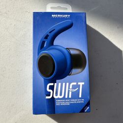 Blue Earbuds With Mic