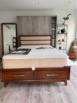 Queen bed frame with head board