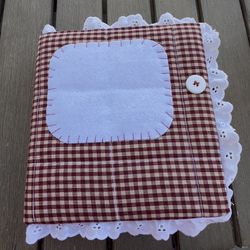 Handmade Quilted Recipe Binder with 20 Recipe Card Protectors