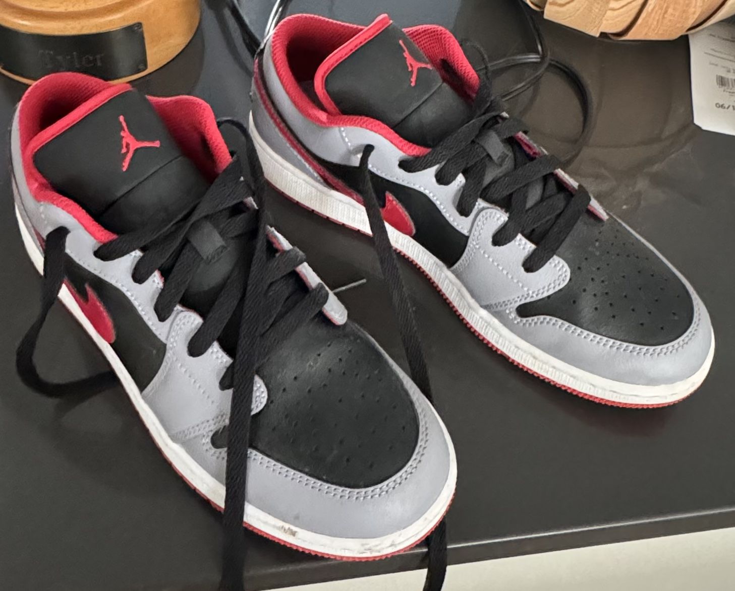 Air Jordan 1 Low GS 'Cement Fire Red' Size 7Y