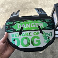 Battle Sports "Beware of Dog" Football Back Plate designed to protect a player's lower back