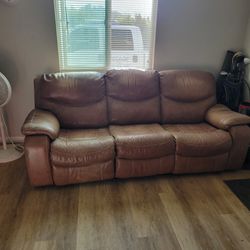 Leather ( Imitation) Couch And Love Seat