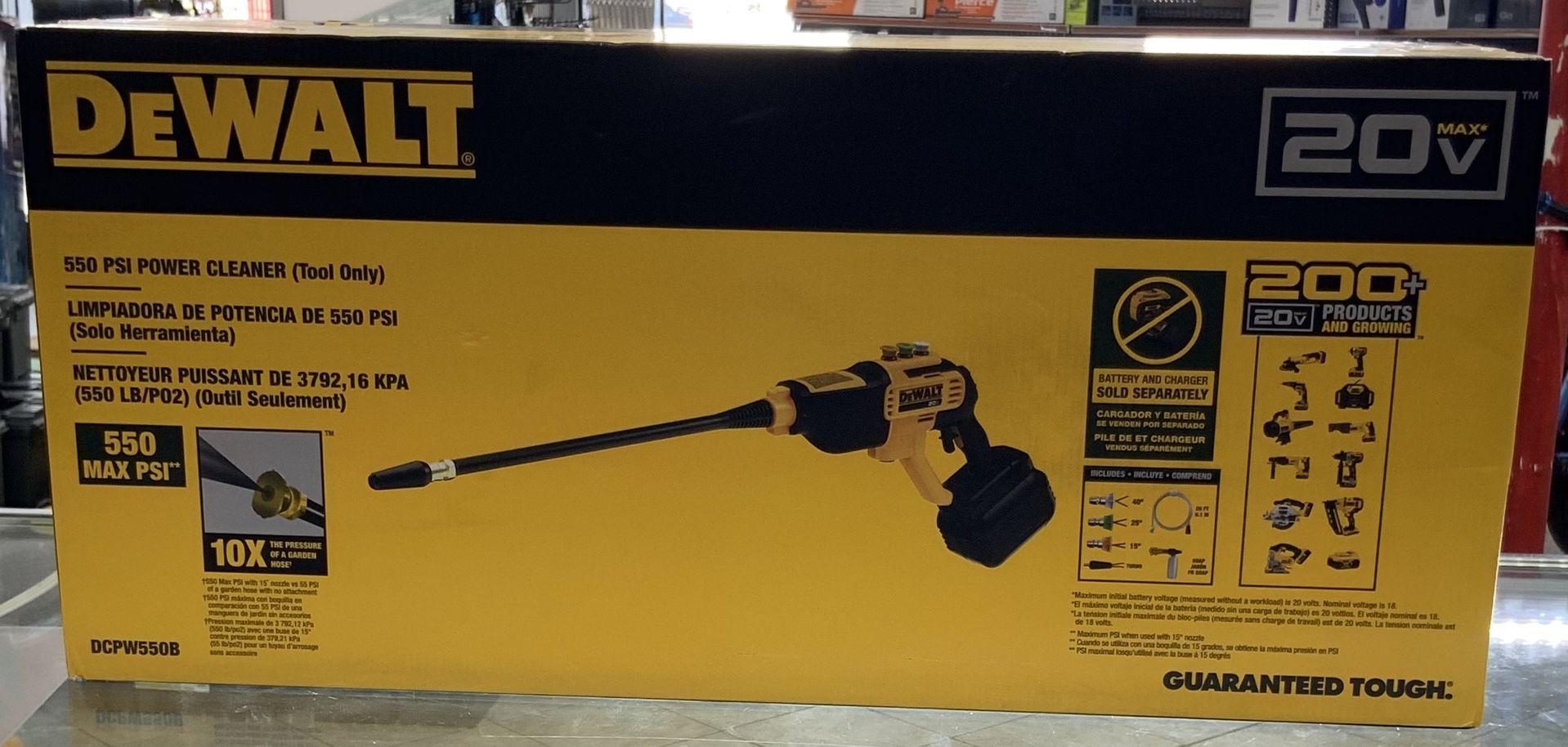 DEWALT 20V MAX 550 PSI Cold Water Pressure Washer (Tool only) (DCPW550B)