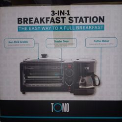 Tomo 3-in-1 Coffee Maker/Toaster Oven/Griddle 