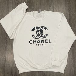 White Crew Neck Sweater Size L