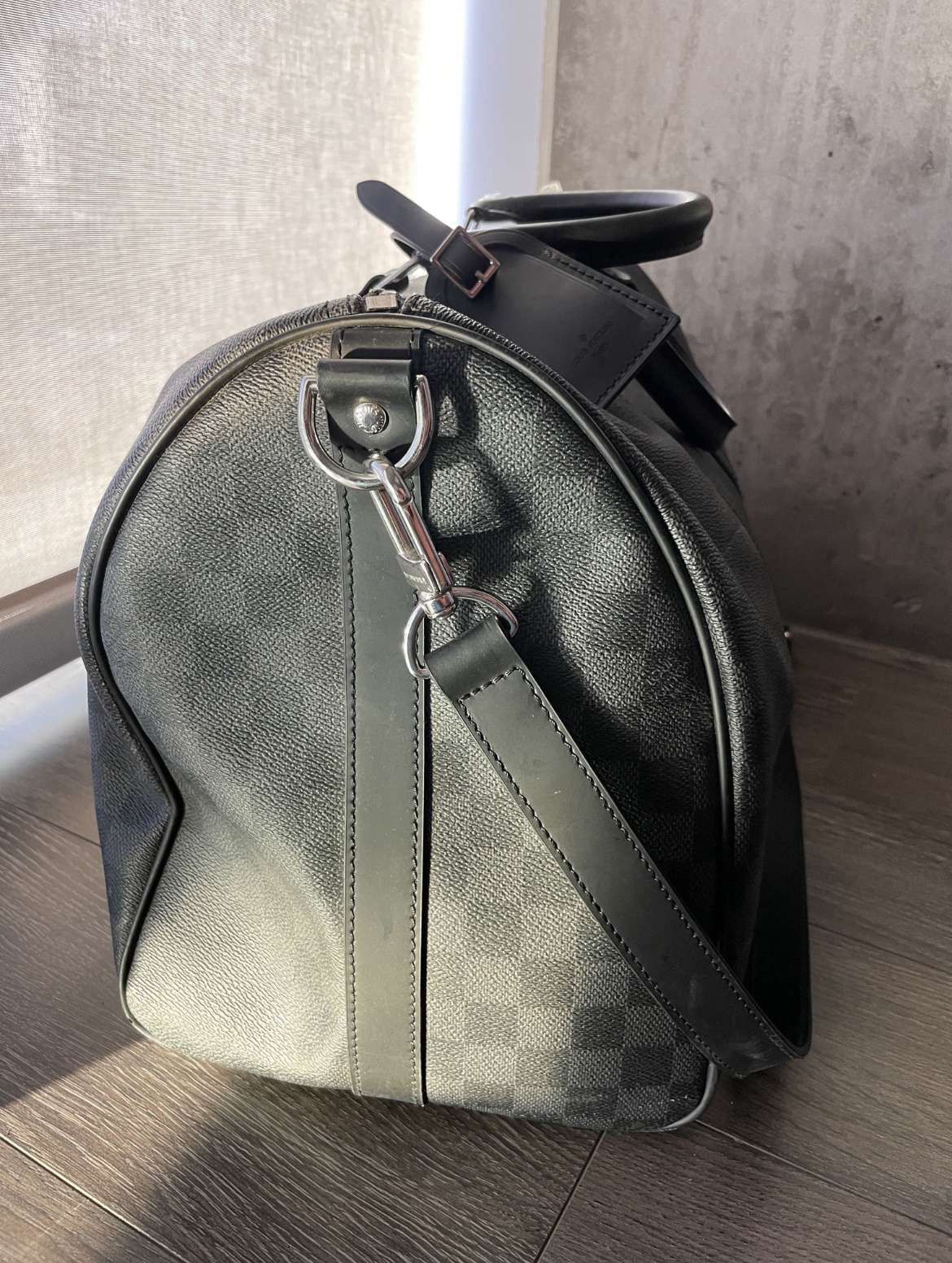 Louis Vuitton Keepall Bandoulière 45 Duffle Bag Black for Sale in
