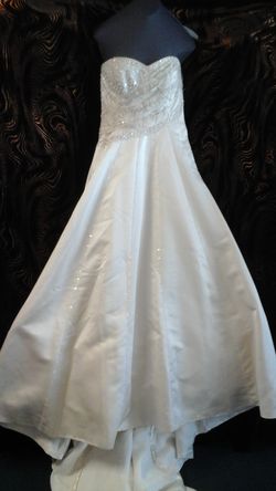 Lace champagne wedding gown