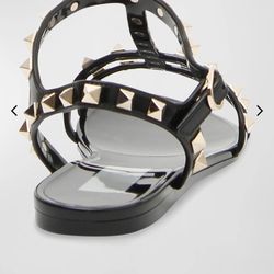 Valentino Flat Jelly Stud Sandals 