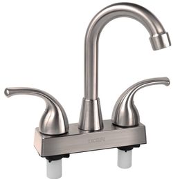 RV Bathroom Faucet, 4 inch RV Bathroom Sink Faucet Replacement for Campers, Motorhome, Travel Trailer, Boat with Classical Lever Handles and 6-inch Hi