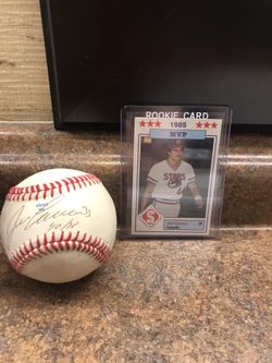 Jose canseco signed baseball and rookie card
