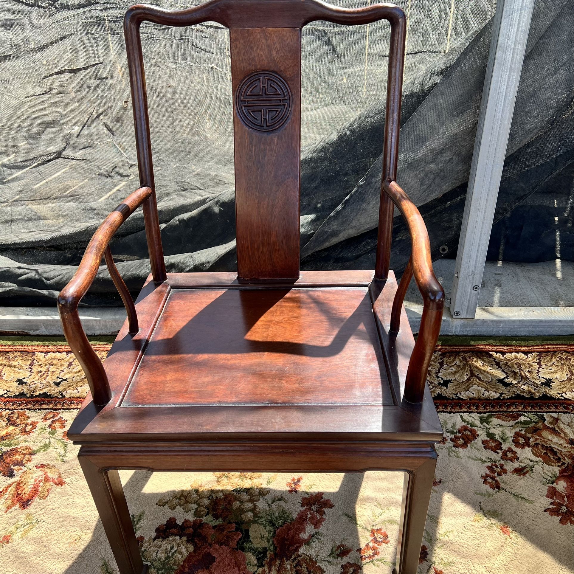 3 Redwood Chinese Longevity Dining Chairs