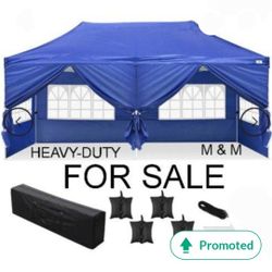 10x20 Easy Up HEAVY-DUTY  Canopy Tent Sidewalls Included 