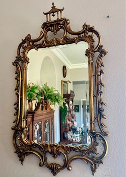 Vintage Chinoiserie Pagoda Mirror