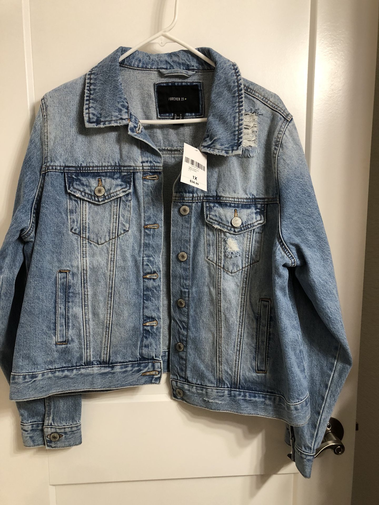Distressed Denim Jacket Forever 21