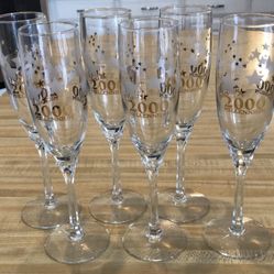 Millennium Y2K Champaign Glasses Set of 6