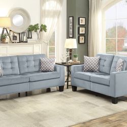 Lantana Gray Living Room Set / couches  /Sofa and Loveseat 