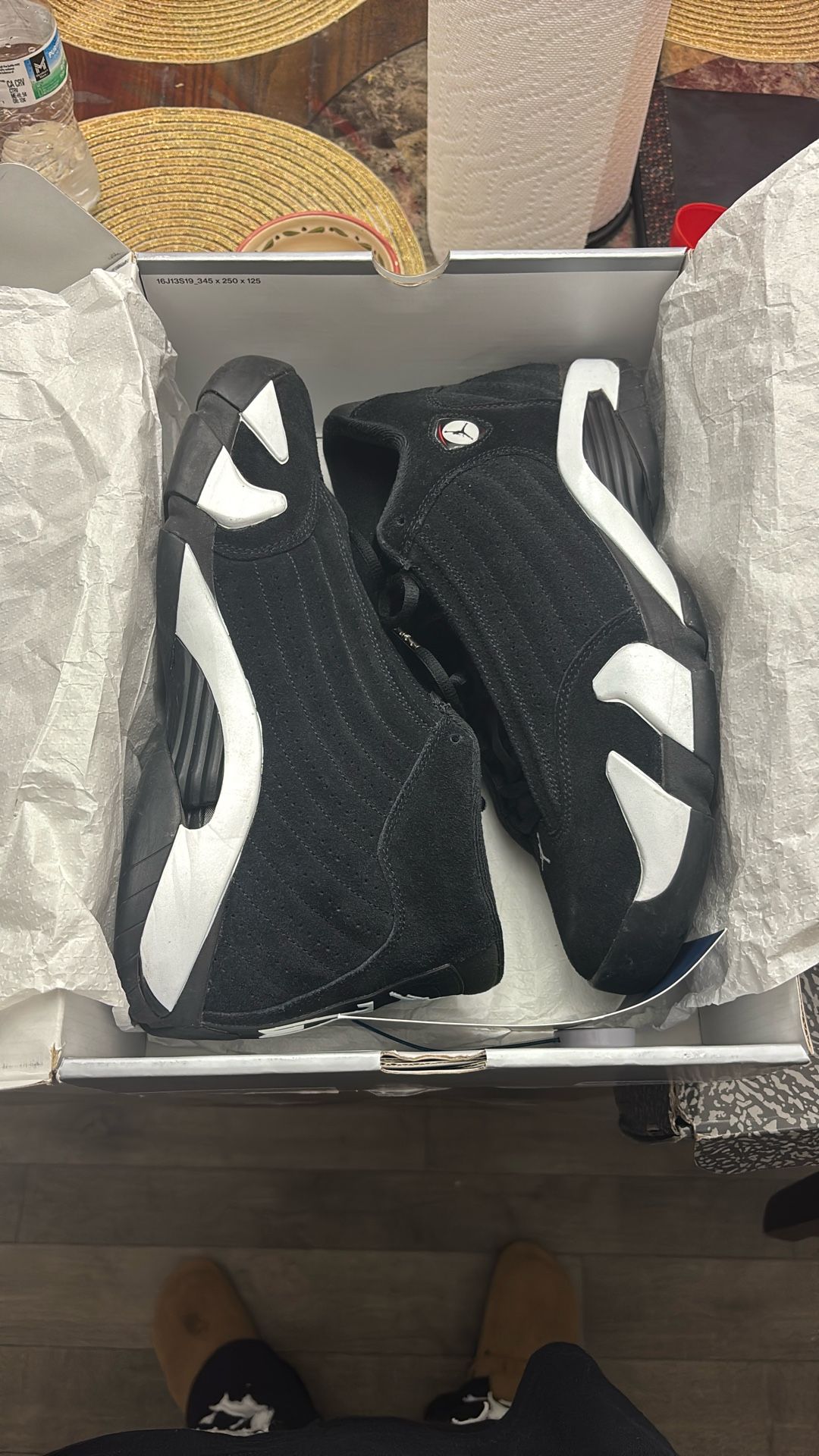 Black White Jordan 14 Size 11.5