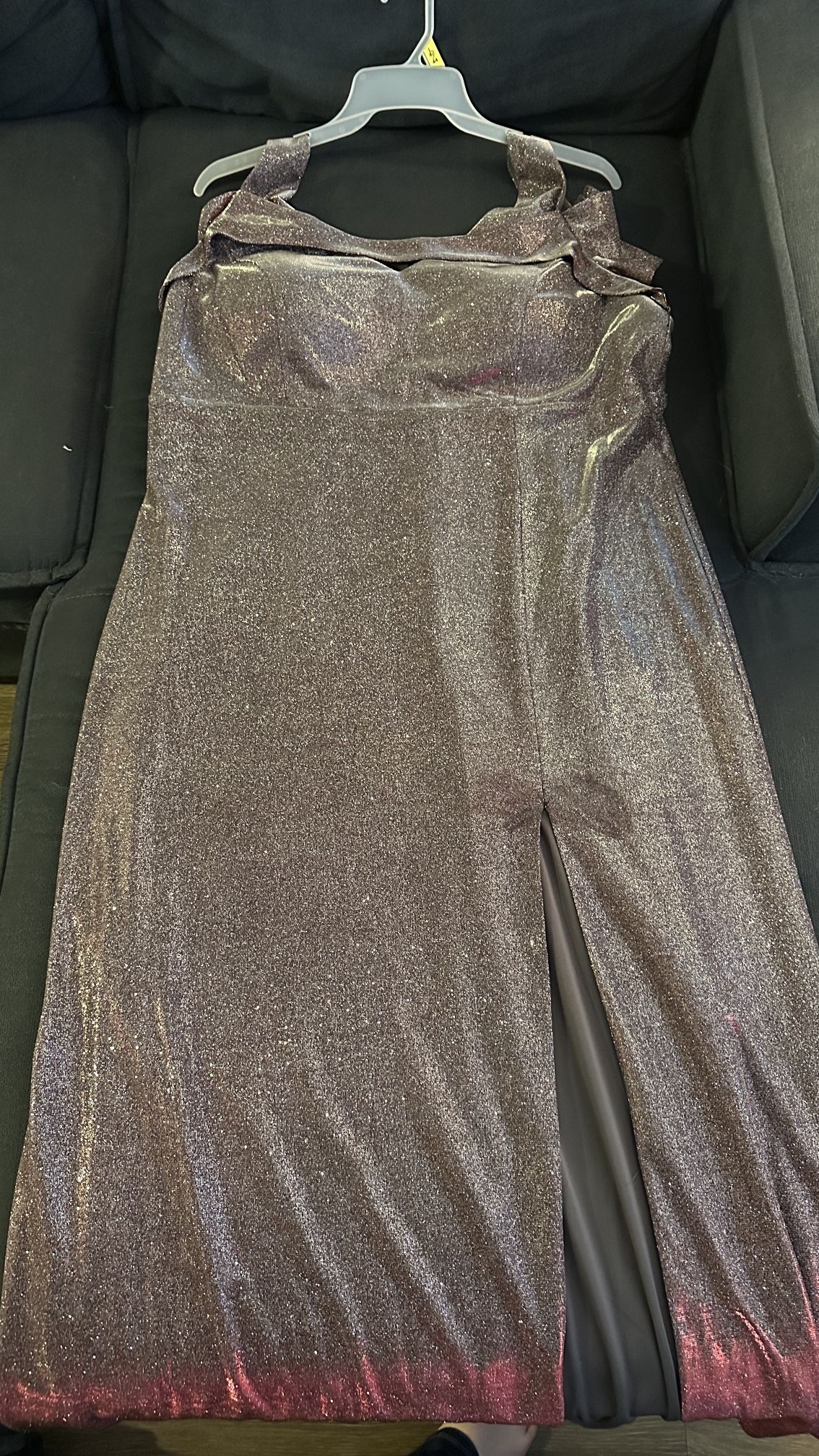 Pink And Silver Glittery Color Shifting Dress (Prom, Pageant, Military Ball)