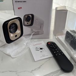 Auto Focus&1080P】Magcubic Mini Smart Projector with 4K Support, Portable Projector with Wifi and Bluetooth, 5W Speaker, Built in Apps, Voice Control, 