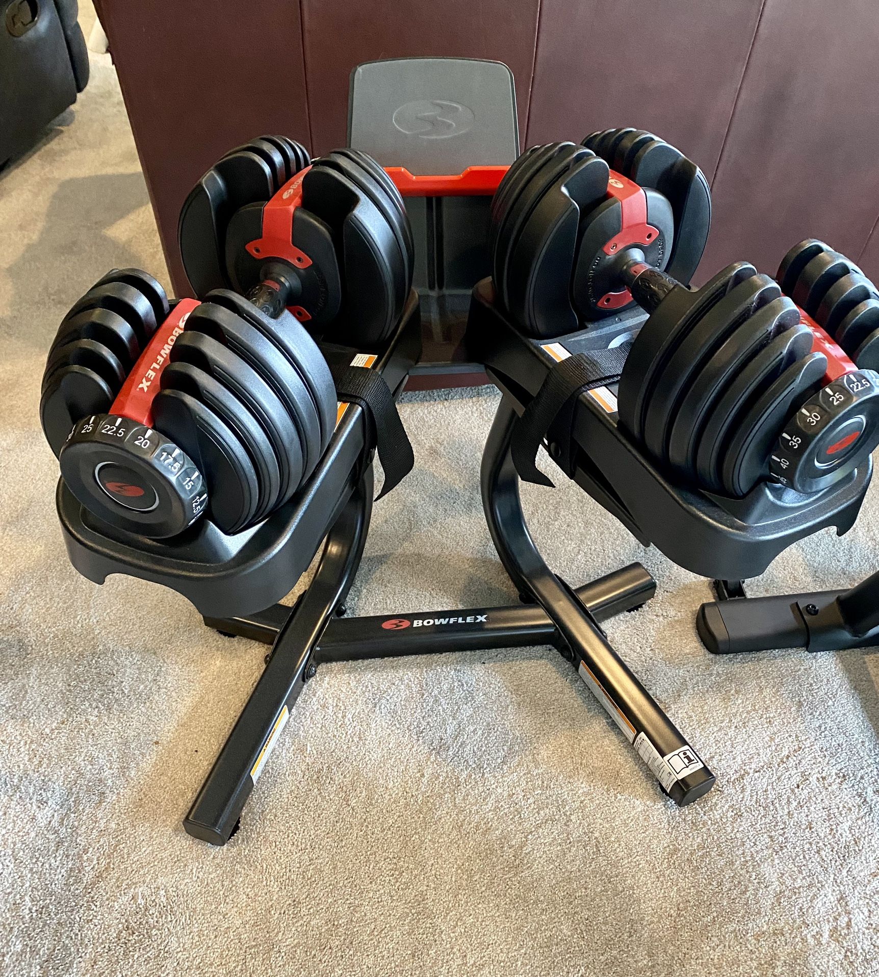Bowflex SelectTech 552 dumbbells, Stand & Bench