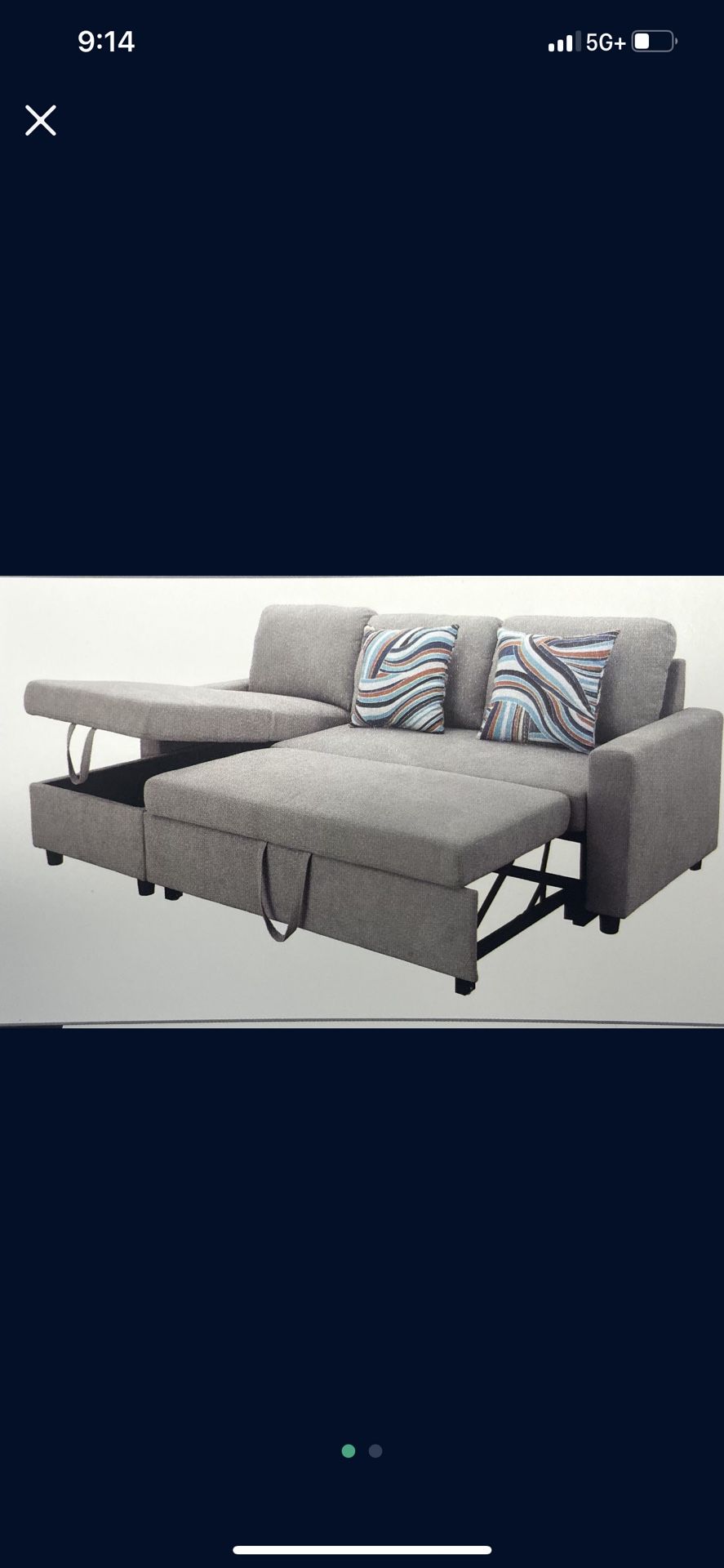 Light Grey Microfiber Sectional Sleeper Sofa Couch 