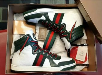 Gucci sneakers mens green white